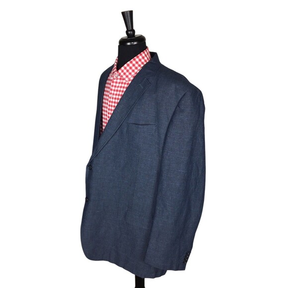 Abboud Classic Fit Men BlueCotton/Linen Blazer Sport Coat...